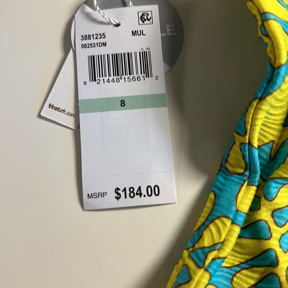 Trina Turk TRELLIS HIGH NECK REVERSIBLE ONE PIECE- SZ 8 - Picture 7 of 9